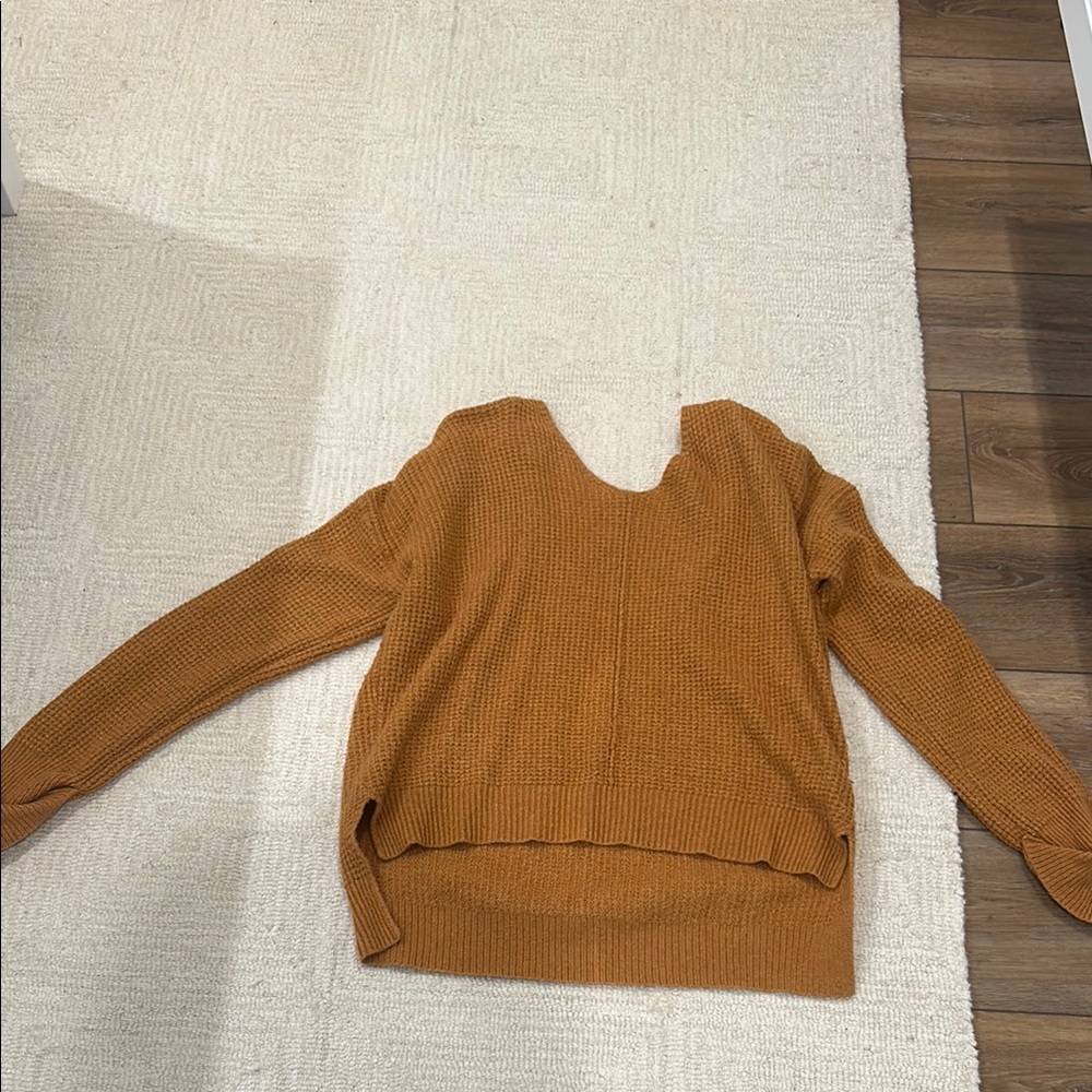 Jessica Simpson Tan V-Neck Sweater Relaxed Fit
